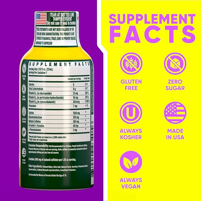 Vitamin Energy B12 Extra Strength Daily Energy Shot – Mango – 260mg Natural Caffeine, 11,000% B12, B6 – Focus & Vitality Support – Zero Sugar, Vegan, Kosher, Gluten-Free – 1.93 fl oz, 8-Pack