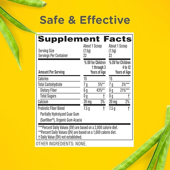 Zarbee's Children's Regularity Support* Prebiotic Fiber Powder, Flavorless Fiber Powder for Kids to Help Reduce Occasional Constipation*, Daily Fiber Supplement for Toddlers, 5.82 oz