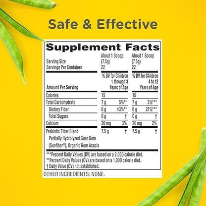 Zarbee's Children's Regularity Support* Prebiotic Fiber Powder, Flavorless Fiber Powder for Kids to Help Reduce Occasional Constipation*, Daily Fiber Supplement for Toddlers, 5.82 oz