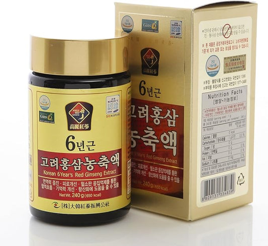 240g(8.5oz), 100% Pure Korean 6years Root Red Ginseng Extract, Saponin, Panax