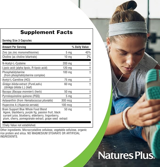 Natures Plus BrainCeutix Boost - 90 Capsules - Promotes Brain Energy, Memory & Concentration - Non-GMO & Gluten Free - 30 Servings