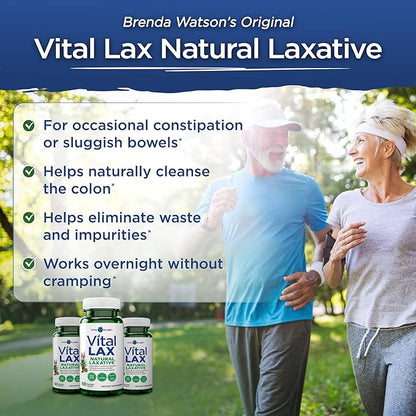 Vital Planet - Vital Lax Natural Laxative Cleanse Supplement for Occasional Constipation, with Magnesium Hydroxide, Slippery Elm, Aloe, and Triphala to Support Bowel Regularity 100 Capsules