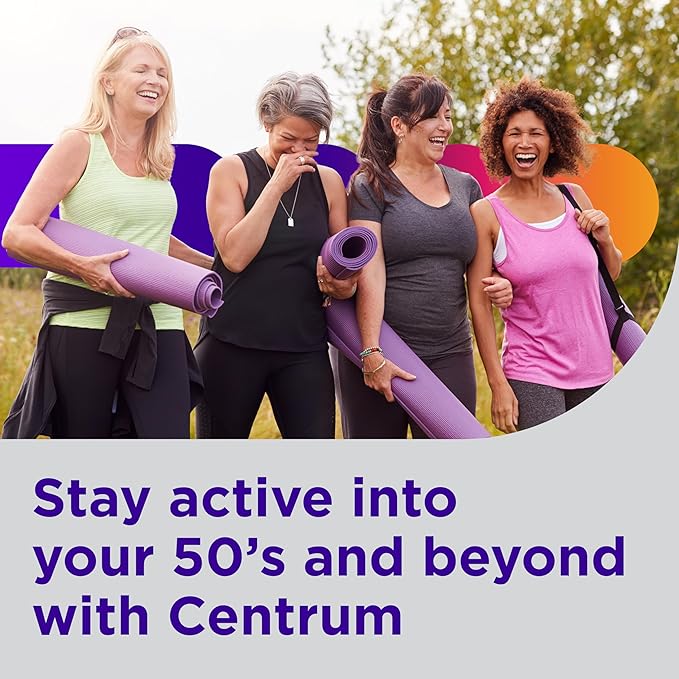 Centrum Silver Women's Multivitamin for Women 50 Plus, Multivitamin/Multimineral Supplement with Vitamin D3, B Vitamins, Non-GMO Ingredients, Supports memory and cognition in older adults - 65 Ct