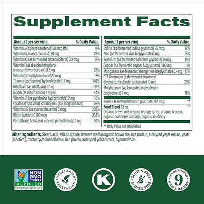 MegaFood Kids One Daily Multivitamin - Convenient Mini Multivitamin for Kids - with Zinc, Vitamins C, B & D - Vegetarian, Gluten Free, Non GMO - 30 Tablets, 30 Servings