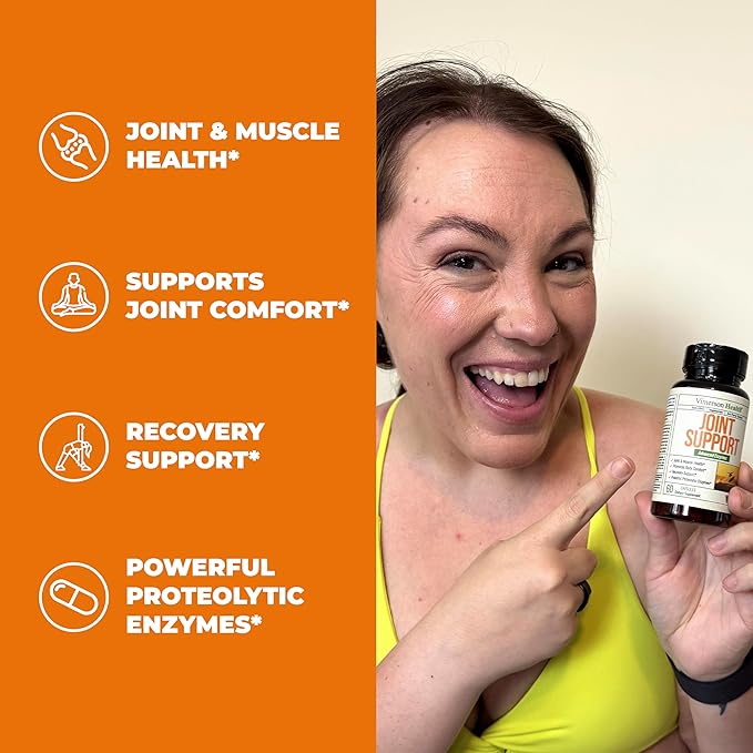 Glucosamine Chondroitin MSM Joint Support Supplement & Joint Health Supplement with Bromelain, Serrapeptase & Papaya Enzymes