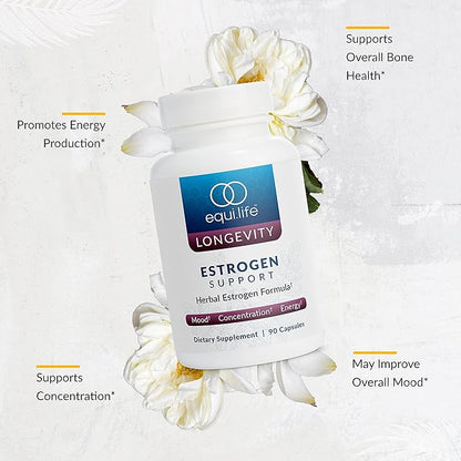 Equilife - Estrogen Support, Herbal Hormone Support, Estrogen Supplement for Women, Promote Hormonal Balance for Women, Rich in Herbal Extracts, Non-GMO, Gluten-Free, Dairy- & Soy-Free (90 Capsules)