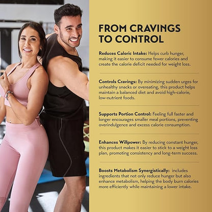 Appetite Blocker Max Pro - GLP-1 Supplement Weight Loss Pills for Women & Fat Burner for Men to Shred Fat + Appetite Suppressant | 7 Research Backed Ingredients for Diet, Boosting Metabolism - 60 Caps