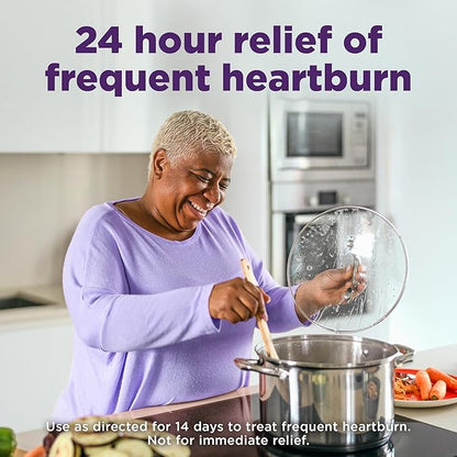 Amazon Basic Care Omeprazole and Sodium Bicarbonate Capsules, 20 mg/1100 mg, 24-Hour Frequent Heartburn Medicine, Acid Reducer Pills, 42 Count