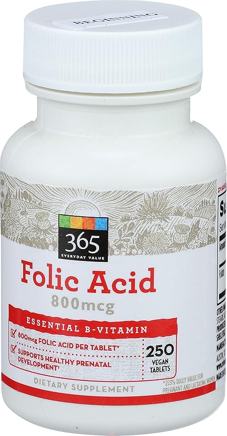 365 by Whole Foods Market, Folic Acid 800mcg, 250 ct