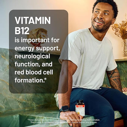 NatureWise Vitamin B12 1000 mcg - Dietary Supplement for Supporting Energy Metabolism, Mental Clarity, Nervous System Health - Easy-to-Swallow, Soy & Gluten-Free, Non-GMO - 360 Count[1-Year Supply]