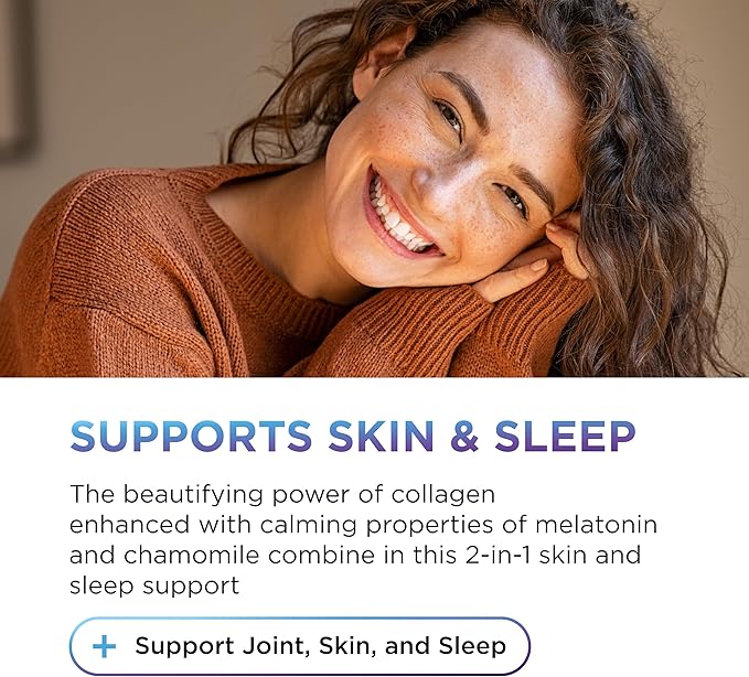 DR. EMIL NUTRITION Collagen Peptides Powder Plus Sleep Support - Collagen Powder for Women with 5-HTP, Melatonin & L-Theanine - Collagen Supplements with Biotin for Hair, Skin & Nails