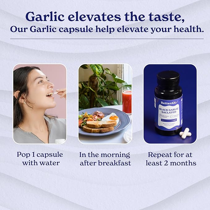 Aged Black Garlic Capsules | Helps Promotes Immune Health | Supports High Absorption - 30 Capsules