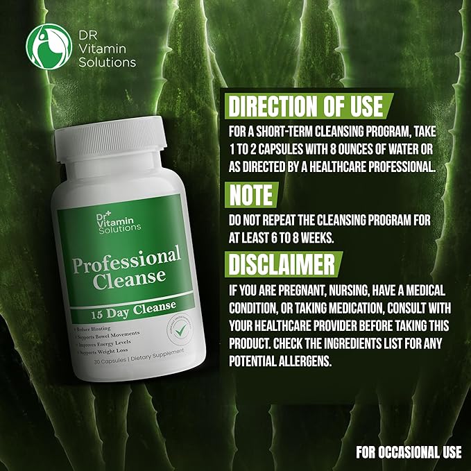 DR VITAMIN SOLUTIONS 15 Day Gut Cleanse Detox for Women w/GLP-1 Support - Natural Colon & Detox Cleanse for Weight Loss - Bloating & Constipation Relief - Flushes Toxins & Supports Immunity - 30 Ct.