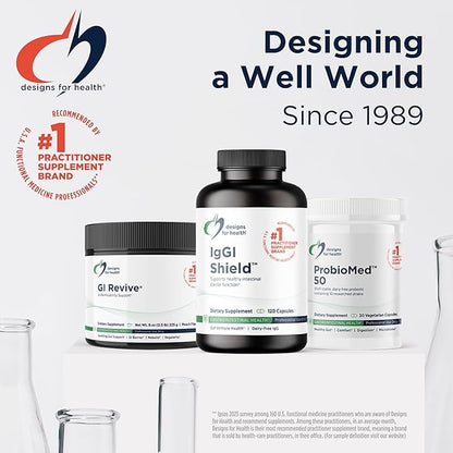 Designs for Health ProbioMed 50 - Probiotics for Digestive Health - 10 Strains with Lactobacillus acidophilus Probiotic + Lactobacillus rhamnosus - Gut Health + Immune Support Supplement (30 Caps)