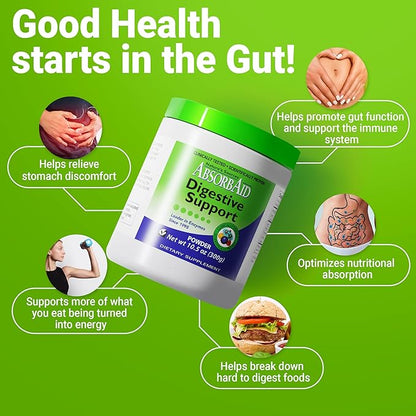 AbsorbAid Digestive Enzymes 300 Grams, Proven to Increase Vital Nutrient Absorption by up to 71%