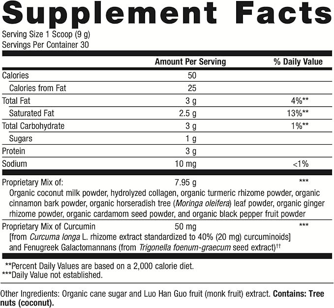 Metagenics Golden Fusion - Bioavailable Curcumin - Grass-Fed Collagen Peptides - with Black Pepper, Cardamom & Cinnamon Bark - Non-GMO & Gluten Free - 30 Servings - 9.52 oz
