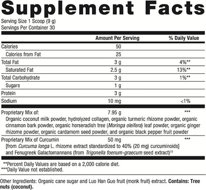 Metagenics Golden Fusion - Bioavailable Curcumin - Grass-Fed Collagen Peptides - with Black Pepper, Cardamom & Cinnamon Bark - Non-GMO & Gluten Free - 30 Servings - 9.52 oz
