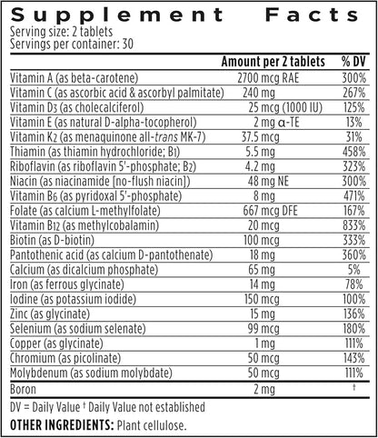 Igennus Methylated Women's Multivitamin, 21 Highly Bioavailable Nutrients, Clean Label & Sustained Release, Active B-Vitamins and Gentle Iron, Easy-to-Swallow, 60 Vegan Tablets, 30 Servings
