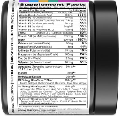 Biotin 10,000 mcg Supplement for Hair Growth with Collagen & Keratin for Hair Loss & Thinning Hair - Hair Skin and Nails Vitamins for Women & Men - Healthy Regrowth, Skin Glow & Nail Repair - 120 Caps