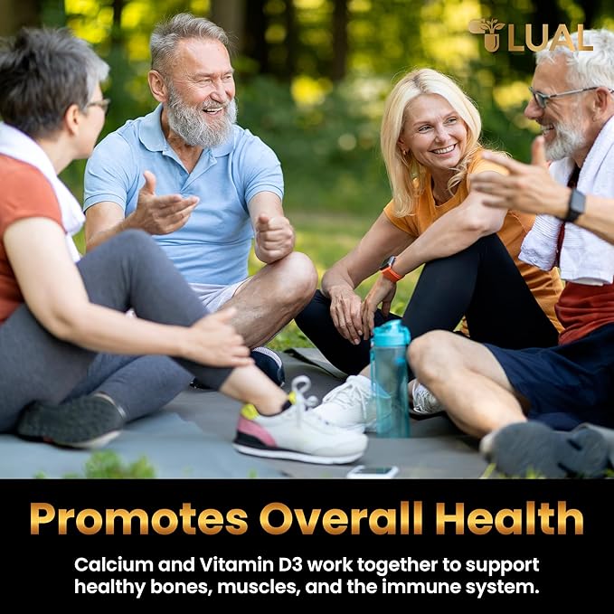 LUAL Calcium Minis 600 mg with Vitamin D3 - Bone & Muscle Support - 150 Mini Softgels - Easy to Swallow - Calcium & D3 for Strong Bones & Mobility
