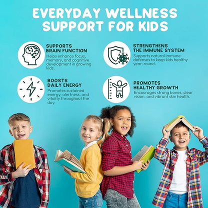 Methylated Multivitamin Gummies for Kids - MTHFR Support Supplement with B Complex 5-MTHF Folate (L-Methylfolate) B1 B3 B6 Methylcobalamin B12 Biotin Vitamins A C D3 E - Vegan Gluten Sugar Free