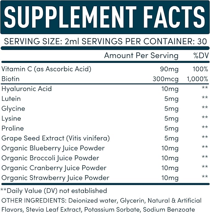 WINDSOR BOTANICALS Vegan Collagen Builder Liquid Supplement - Collagen Booster with Vitamin C, Biotin, Hyaluronic Acid & Amino Acids - Organic Fruit & Vegetable Blend - 120ml, 60 Day