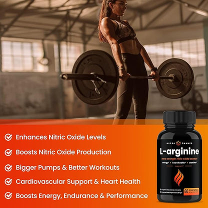 NutraChamps L-Arginine Capsules and Nitric Charge Capsules 2 Pack Bundle