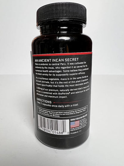 FORCE FACTOR Black Maca Root, 2-Pack, Vitality Supplement for Men with Superior Absorption and Power, Natural Maca Negra Extract, Fundamentals Series, 1000mg, 120 Capsules