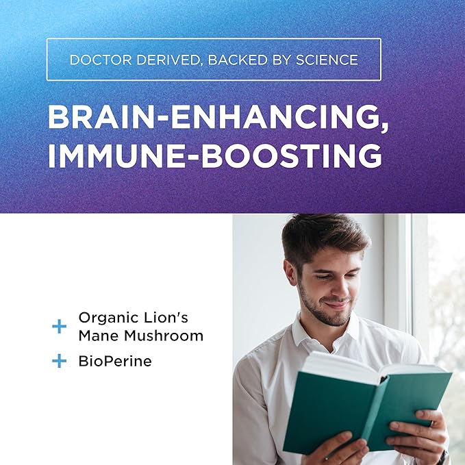 DR. EMIL NUTRITION 2100mg Organic Lions Mane Supplement Capsules - Focus, Mental Clarity & Cognition - Nootropic Lion's Mane Mushroom Supplement with Organic Lions Mane