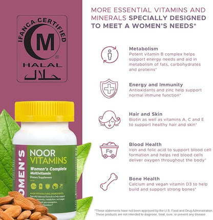 Noor Vitamins Women's Multivitamin and Omega Fish Oil Supplement Bundle
