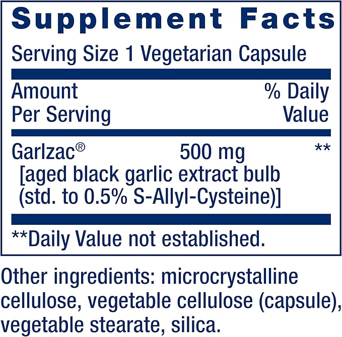 Life Extension Aged Black Garlic, Heart Health Support Supplement, Blood Pressure Health Support, Cholesterol Health Support, Once-Daily, Gluten Free, Vegetarian, Non-GMO, 30 Capsules
