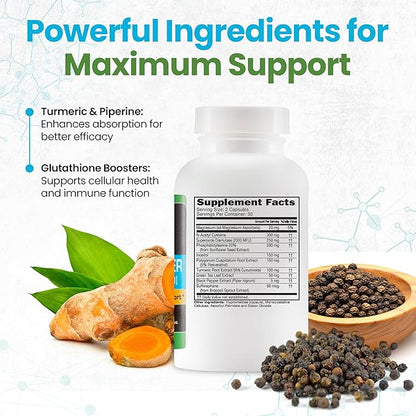 NAS Enhancer - Advanced Antioxidant & Energy Supplement – Supports Cellular Detox & Defense, Metabolic Balance & Longevity with NRF2 Activator, Turmeric, Piperine & Glutathione - 60 Veg Capsules