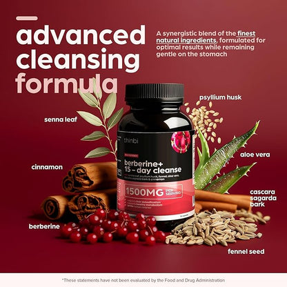 Advanced Ketogenic Colon Cleanse with Berberine 1500mg – 15 Day Parasite Detox for Men & Women – Extra Strength Formula with Senna Leaf for Rapid Constipation Relief, Gut Health & Bloating Reduction