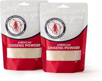 Dairyland Premium American Ginseng Powder 西洋参 - 16 oz Pack of Wisconsin Ginseng Root Powder - Non-GMO, Gluten Free Powdered Ginseng - Use Ginseng Herbal Supplement for Smoothies, Baking, Tea