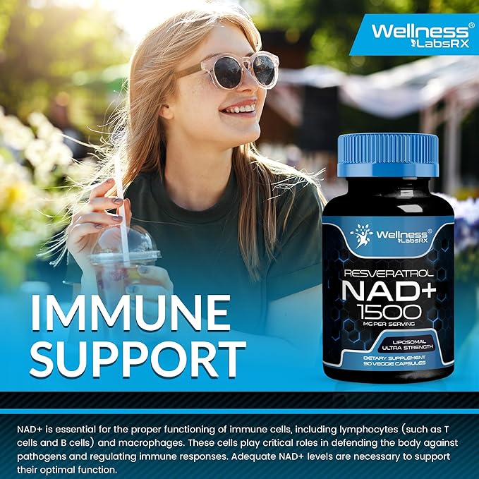 NAD Supplement, 1500mg - Liposomal NAD+ Supplement with Resveratrol, NAD Plus Boosting - Support Cellular Health, Stamina & Healthy Aging - Ultra Strength Capsules, USA Made - 3 Pack