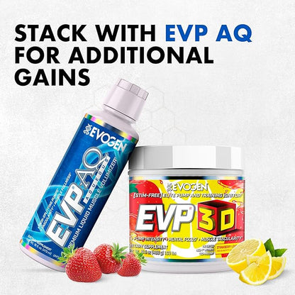 Evogen EVP 3D - Stim Free Pre Workout Powder for Men & Women | Sugar Free Non Stim Preworkout with Beta Alanine and Creatine for Energy & Pump | Strawberry Lemonade | 40 Servings