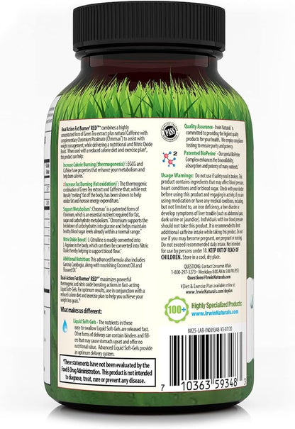 Irwin Naturals Dual-Action Fat Burner RED - 75 Liquid Soft-Gels - Powerful Thermogenic with Nitric Oxide Booster - 25 Total Servings