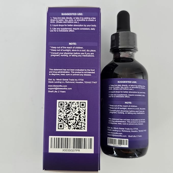 2 Pack Elderberry Syrup, Black Elderberry Drops with Quercetin, Panax Ginseng, Vitamin C and Zinc, Sambucus Elderberry Syrup Liquid for Immune Support, Vegan, Non-GMO & Gluten Free