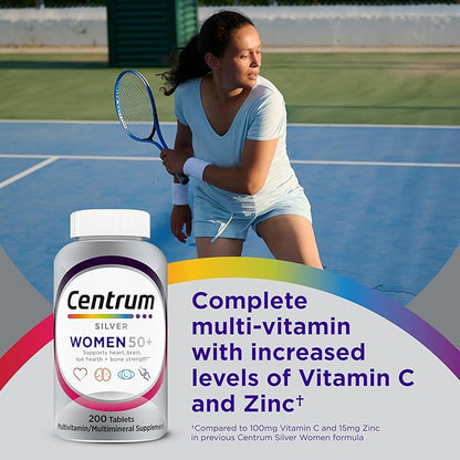 Centrum Silver Women's Multivitamin for Women 50 Plus, Multivitamin/Multimineral Supplement with Vitamin D3, B Vitamins, Non-GMO Ingredients, Supports memory and cognition in older adults - 65 Ct