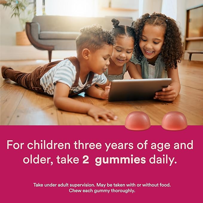 SmartyPants Kids Probiotic & Prebiotic Gummies for Digestive Health: 4 Billion CFU Gut Health Supplement, Clinically Studied Prebiotic for Immune Support, Strawberry, 60 Count (30 Day Supply)