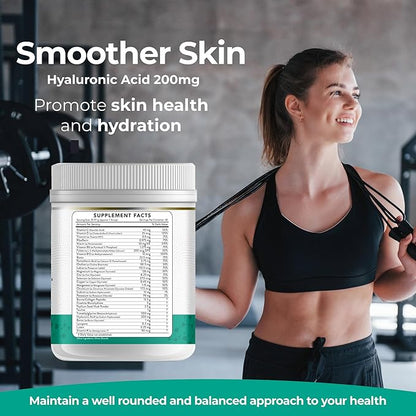 Collagen Peptides + Creatine Monohydrate + Psyllium Husk + Taurine + TMG + Hyaluronic Acid + MultiVitamin & Mineral (30 Servings, Unflavored)