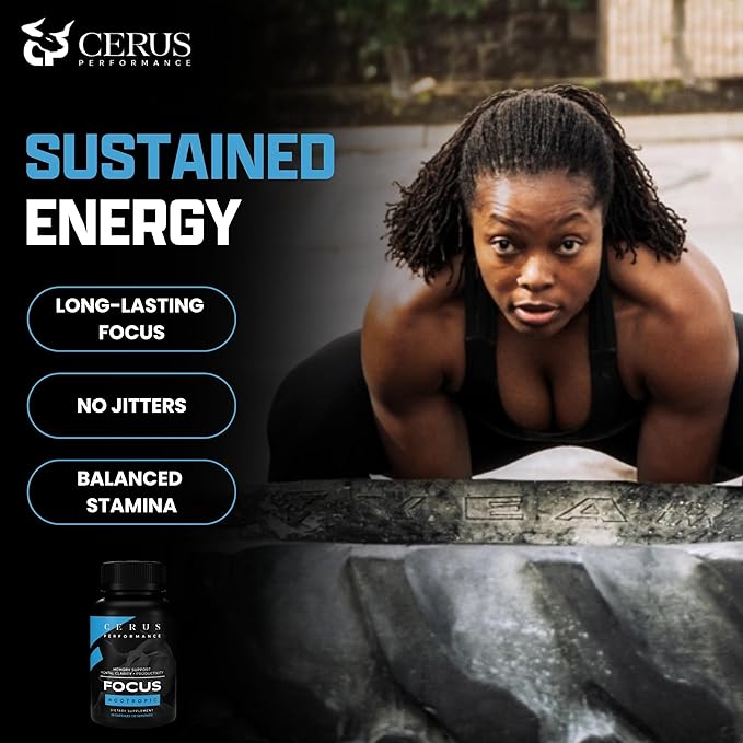 Cerus Performance Focus Nootropic Supplement - Enhances Mental Clarity, Boosts Memory & Cognitive Function, Improves Alertness - Ideal for Athletes & Fitness Enthusiasts - 60 Capsules