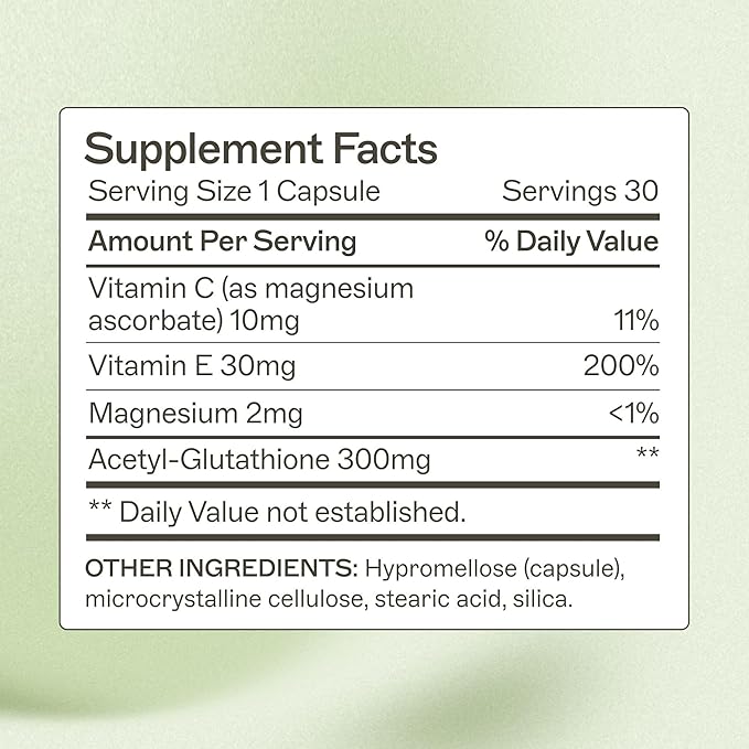 Amy Myers MD Acetyl-Glutathione - Supplement for Immune System Function Support - Antioxidant Formula Aids Against Joint Discomfort - Supplement with Vitamin C & Magnesium - 30 Capsules (30 Servings)