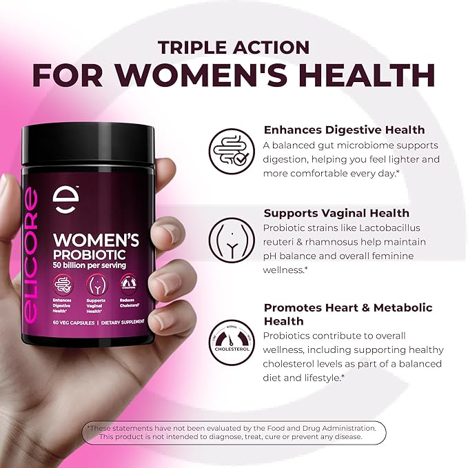 Probiotics for Women 50 Billion CFU - Lactobacillus for Digestive & Vaginal Health - Non-GMO, Gluten-Free Blend with MAKTREK Bi-Pass Technology - Vaginal Probiotics - 60 Veg Capsules
