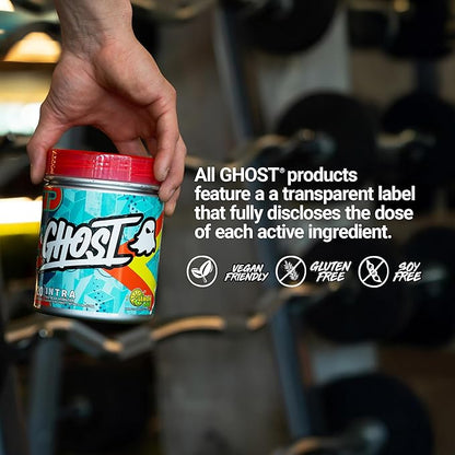 GHOST Intra Workout Powder, Lemon Lime - BCAAs, & EAAs, Nootropics & Hydration - Essential & Branch Chain Amino Acids Supports Muscle Recovery, Energy & Focus - Pre, Intra & Post Workout Powders