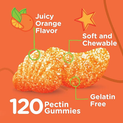 Kids Vitamin C Gummies - Immune Support for Kids, Toddlers, & Teens - Vegan, Gelatin Free, Gluten Free, GMO Free - Tasty Chewable Orange Flavored Immunity Gummy