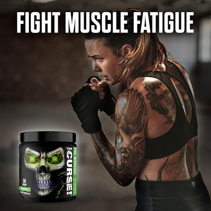 JNX Sports The Curse! Pre Workout Powder - Green Apple 50 Servings | Preworkout: Boost Strength, Energy + Focus for Men & Women | Caffeine, Beta-Alanine, Creatine & L-Citrulline