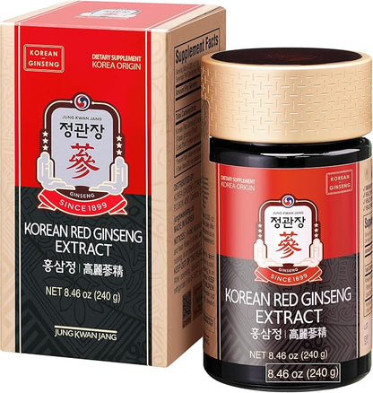 Renewed Korean Red Ginseng Extract Paste (Hong SAM JUNG) - Panax Ginseng Adaptogen Supplements - Energy Boost & Immune Support, Caffeine Free & Gluten Free (240g, 8.47 oz)