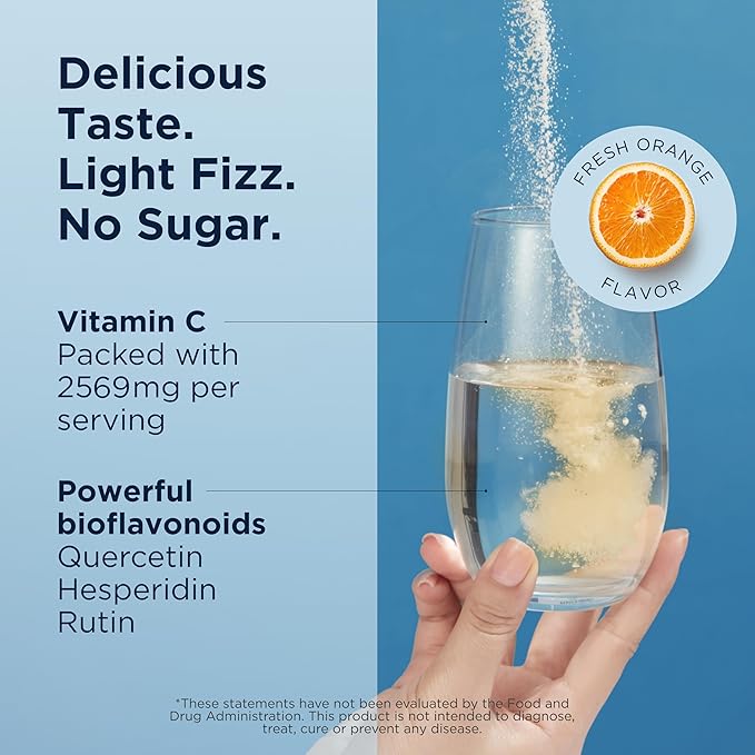 Designs for Health C+BioFizz Fizzy Vitamin C Drink Powder High Potency Powder with Bioflavonoids - Immune + Antioxidant Support - Vegan (36 Servings / 144g)