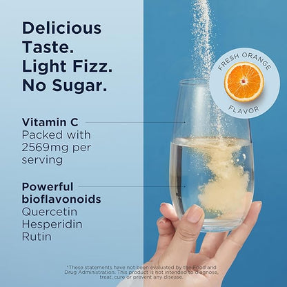 Designs for Health C+BioFizz Fizzy Vitamin C Drink Powder High Potency Powder with Bioflavonoids - Immune + Antioxidant Support - Vegan (36 Servings / 144g)